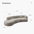 Light Coffee Curved Sectional Sofa For Living Room