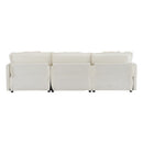 Modern Modular Sofa Couch Upholstered in Corduroy with Side Storage and Movable Ottomans, Beige, 112.6'