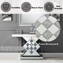 Noralie - 47" X 14" Console Table - Mirrored & Faux Diamonds