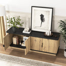 Natural Wood Grain Four-Door MDF TV Cabinet, An Ideal Choice for TV And Item Storage in Modern Homes, A Perfect Blend of Nordic And Modern Minimalist Styles, With Dimensions of 55*15.7*18.9 inches