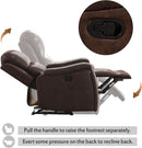 Leather Recliner Chair Red Brown With Concealed Cup Holders