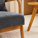 Mid-Century Modern Accent Chair, Arm Chair Living Room Chairs with Pillow Upholstered Reading Chair with Solid Wood Frame &  Living Room Bedroom Balcony (Antique Dark Grey)