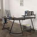 Vista L Shaped Desk With Removable Monitor Shelf In Black