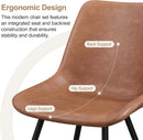 Dining Chairs Set Of 2 Brown Upholstered Faux Leather