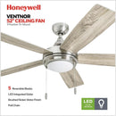Ventnor 52 Inch Indoor Ceiling Fan LED Light For Rooms