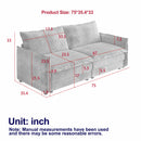 Corduroy Fabric Loveseat Sofa Couch for Living Room, Upholstered Large Size Deep Seat 2-Seat Sofa with 2 Pillow