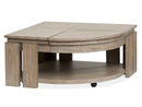 Conrad - Pie Shaped Lift Top Cocktail Table With Casters - Stone Harbor Gray