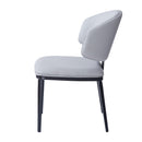 Modern PU Leather Upholstered Dining Chairs, Gray, Metal Legs, Set of 2