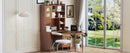 Computer Desk with 90 Degree Rotating Desktop, 43x70 Inch Office Desk with Storage Drawer and Cabinets, Gaming Desk with Shelves, Writing Desk for Study, Work Desk for Home Office Bedroom Living Room