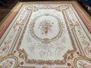 Large Aubusson Rug 11x15, Oversized Gallery Palace Size Flatweave Savonnerie Carpet 11 x 15 ft, Wool Handmade Vintage Elegant European