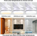 52 Inch White Ceiling Fan With Dimmable LED Lights