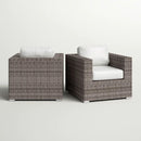 Grade - Club Patio Chair With Sunbrella Cushions (Set of 2) - Gray Mix / White