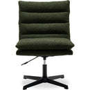 Green Teddy Fabric 360° Swivel Accent Chair, Cross Legged Office Chair, Adjustable Armless Wide Home Lounge Chair for Bedroom, Living Room-1PC