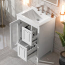 24' Bathroom Vanity with Sink, Bathroom Vanity Cabinet with Two Drawers and Door, Adjustable Shelf, Solid Wood and MDF, White (Old Sku:WF309411AAK)