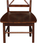 Espresso Solid Wood X Back Dining Chairs Set For Kitchen