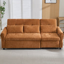 2-in-1 Sofa 82' Three-seater Sofa with Sofa Bed and Reversible Recliner, Orange Chenille