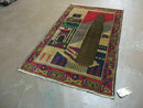 3' X 4' New Vintage Handmade Afghan Balouch Tribal Wool Pictorial Rug