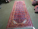 3' 6" X 10' 4" Antique Handmade India Floral Oriental Wool Runner Rug
