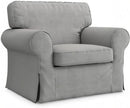 Ektorp Armchair Slipcover Cotton Grey Replacement For IKEA