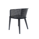 Milan Outdoor Dining Chair Set of 2 Black Iron Elegant Design 22.25' x 21.50' x 28.25'