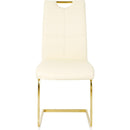 Modern Light Yellow PU dining chair Living room chair Upholstered chair, gold metal chair leg design, kitchen, living room, bedroom, dining room side chair (Set of 4)