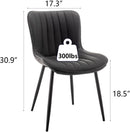 Black Leather Upholstered Dining Chairs Metal Legs