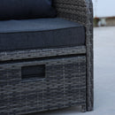 5 Pieces Wicker Patio Furniture Set Outdoor Patio Chairs with Ottomans Conversation Furniture with coffetable for Poolside Garden Balcony