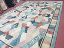 Contemporary Indian Nepalese Area Rug 8x11, Wool Hand-Knotted Modern Multicolor Nepali Abstract Carpet 8 x 11 Soft Playroom Nursery Room Rug