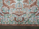 4' X 6' Vintage Embroidery Hand Stitched Rug Silk On Cotton India Backing Nice