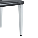 A Set of 2 Black PU Backrest Chairs with Silver Metal Legs: They Are Ideally Suited for Minimalist and Contemporary Home Styles, With Dimensions of 16.2*18.5*34.6 inches
