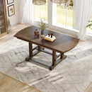 6-Piece Dining Table Set, 60inch to 78inch Extendable Wood Dining Table with Removable Leaf, Kitchen Table Set with 4 Upholstered Side Chair and Bench, Dining Table Set for 6 (Brown)