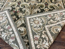 Tibetan Rug 8x10, European Design, Floral, Green, Handmade, Wool, Nepali Rug
