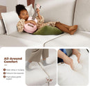 White Upholstered Accent Chair With Removable Backrest
