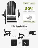Folding Weather Resistant Adirondack Chairs for Outdoor Relaxation