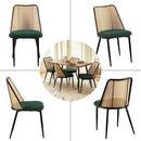 Elegant Walnut Finish 47 Inches Dining Table Set Four