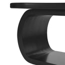 ON-TREND 39.3'*23.6' Modern Cloud Coffee Table with 1.5' Thick Tabletop, Cream Style Irregular End Table with Curved Legs, Unique Design Accent Table with Round Edge for Living Room, Apartment, Black