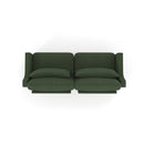 Elegant Two-Seater Chenille Fabric Sofa with Lumbar Pillows, Ergonomic Design, Green