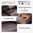 Brown Recliner Sofa With Pull Down Table Two Piece Set