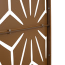 Freestanding Decorative Metal Privacy Screen for Deck Balcony Patio, Brown, Steel, 76' H x 48' W
