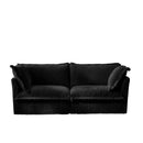 Modern Slipcovered 2-Seat Sofa Couches for Living Room, 2 Seater Sofa, Corduroy Deep Seat Sofa with Upholstered Cushion&Detachable Cover, Comfy Sofa Couch for Small Space, Apartment, Black Corduroy