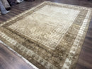 Indo Persian Rug, Allover Pattern, Beige, Wool Handmade Carpet