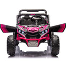 24V Two-Seater Kids Ride On UTV W/Parents Remote Control,Four-Wheel Suspension,Slow Start,Large wheel design,Anti-collision bar,Storage space,Music,USB,Bluetooth,Volume control,LED lights for Kids 3+.