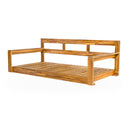 TOPMAX Patio Wooden Twin Size Porch Swing Daybed Frame, Garden Swing Bench Chair with 4 Hanging Ropes for Backyard,Outdoor,Natural