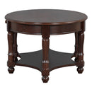 Vintage Oval Coffee Table with Drawer and Storage Shelf, Antique Cocktail Table in 45', French Country Accent Table for Living Room,Walnut