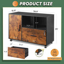 Locking Lateral File Cabinet With Printer Stand System