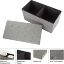 Storage Ottoman Bench 30 Inch Gray Removable Divider