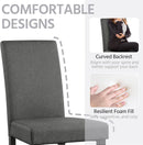 Dark Grey Upholstered Dining Chairs Set Of 4 With Wood Legs