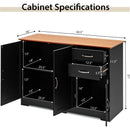Buffet Credenza Console Table With Drawers In Oak Finish
