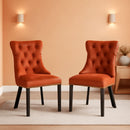 Solid Wood Dining Chairs With Nailhead Back Set Of 2