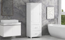 Tall Bathroom Storage Cabinet, Freestanding Storage Cabinet with Two Drawers and Adjustable Shelf, MDF Board with Painted Finish, White (Old Sku:WF312728AAK)